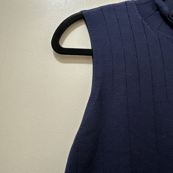 2/$30 Devotion by Cyrus Sleeveless Knit Top Size L Navy Nautical New England - Picture 7 of 9